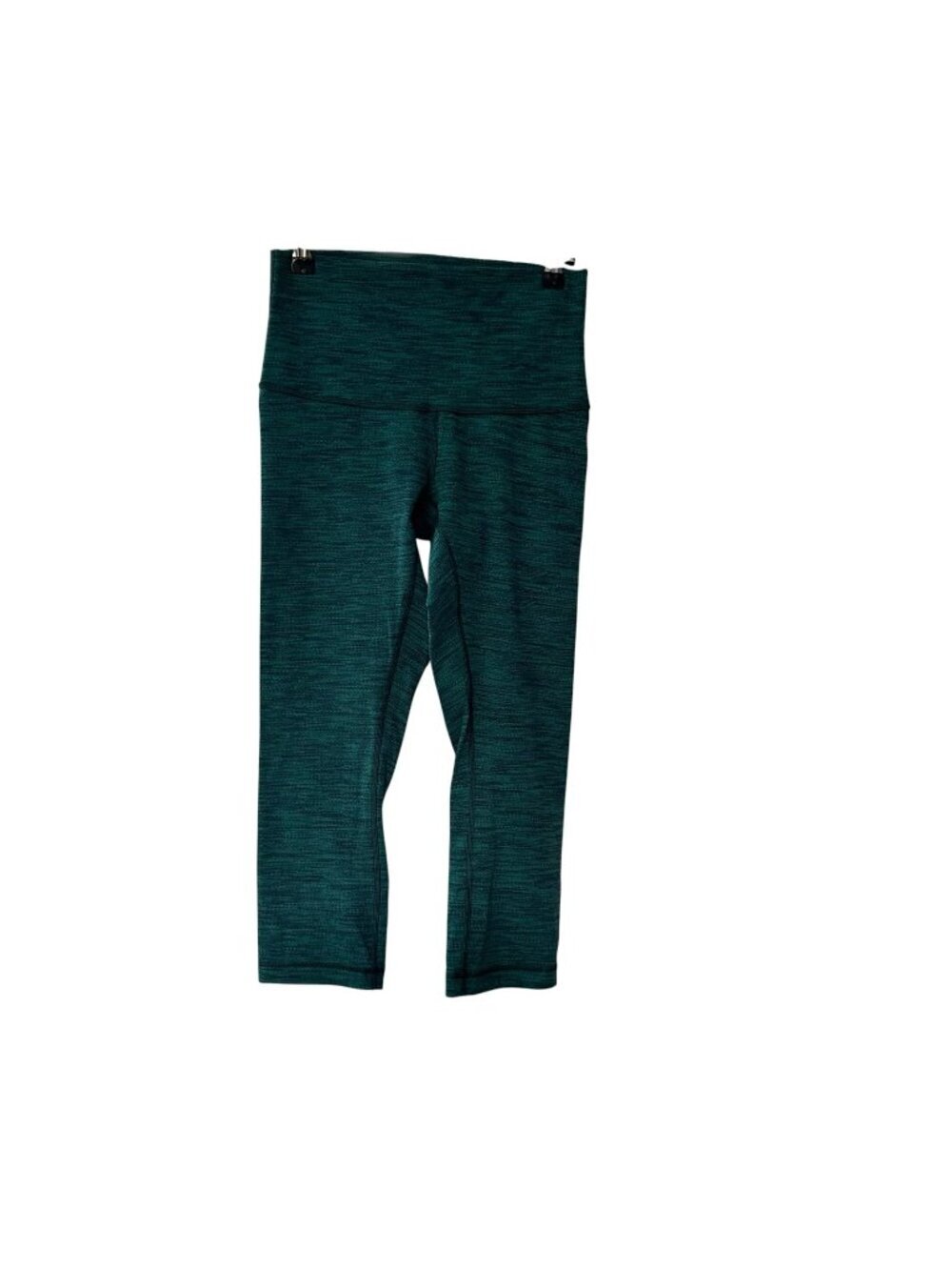 RARE Lululemon Wunder Under Crop Hi-Rise Capri Diamond Jacquard Teal Size 6